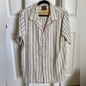 Ottway the Label - Tosman textured short sleeve striped shirt size L (NWOT)